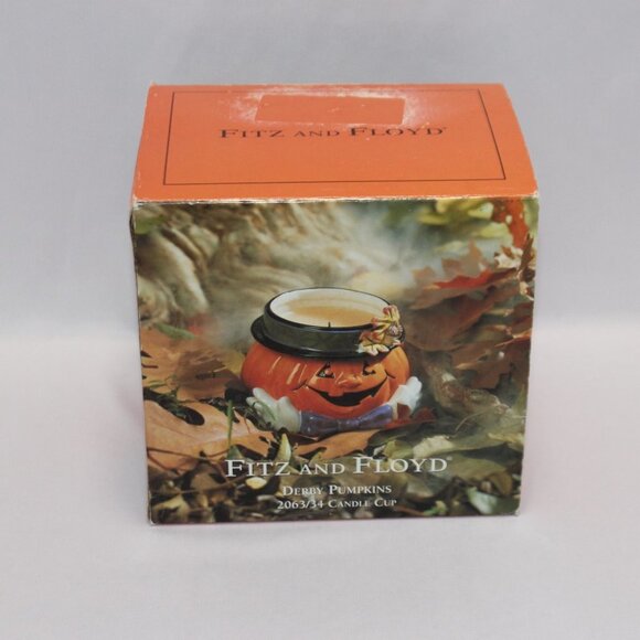 Fitz & Floyd Essentials Derby Hat Pumpkin Candle Cup without Candle - Picture 14 of 14